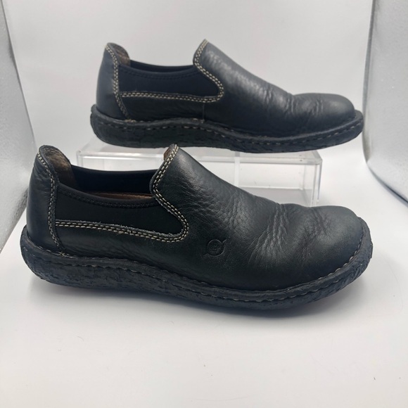 Born Black Leather Slip on Loafers w/ neoprene 7M - Picture 12 of 16